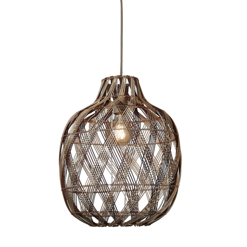 Suspension Mendoza Bambou Naturel et Brun 40 cm
