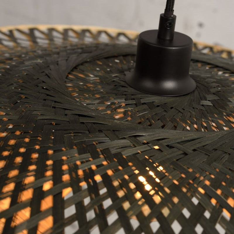 Lampadaire Kalimantan Bambou Naturel et Noir 176 cm