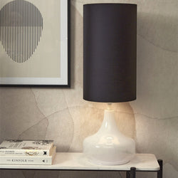 Lampe à Poser Reykjavik Verre Blanc et Noir 45cm