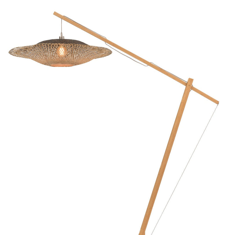 Lampadaire Kalimantan Bambou Naturel et Noir 218 cm