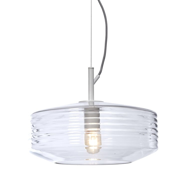 Suspension Verona Verre Strié Transparent Ø35 cm