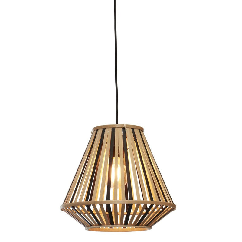Suspension Merapi Bambou Noir et Naturel 30 cm