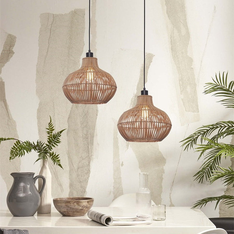 Suspension Kalahari Rotin Naturel 32 cm