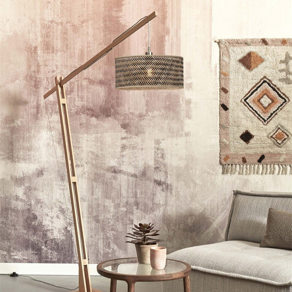 Lampadaire Java XL Bambou Naturel et Noir 218 cm