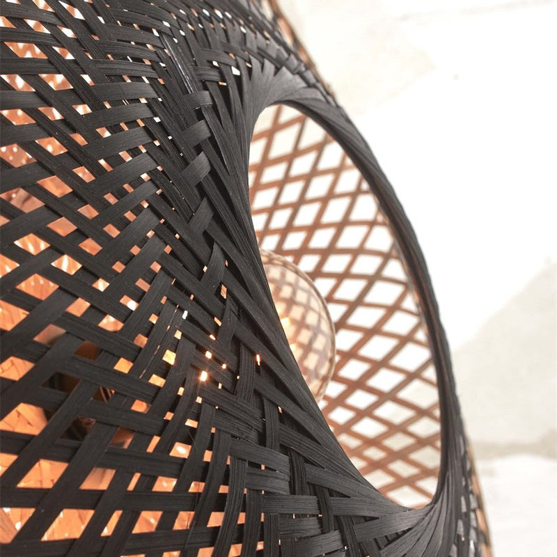 Applique Murale Kalimantan Bambou Noir et Naturel 44 cm
