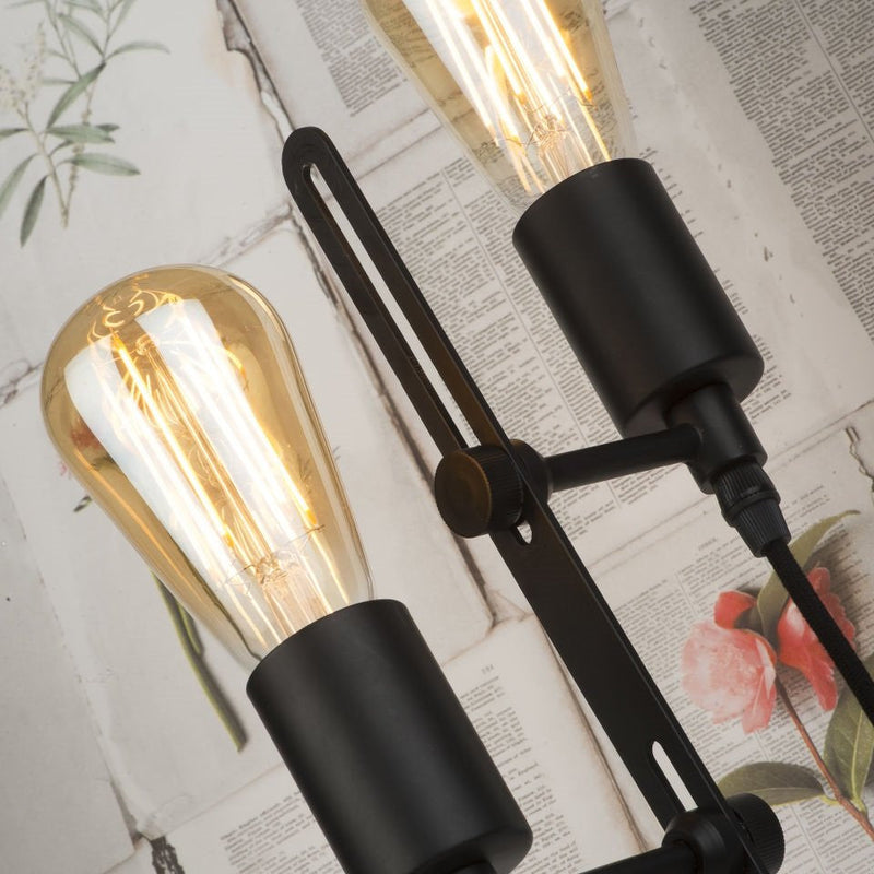 Lampadaire Seattle Double Ampoule Noir