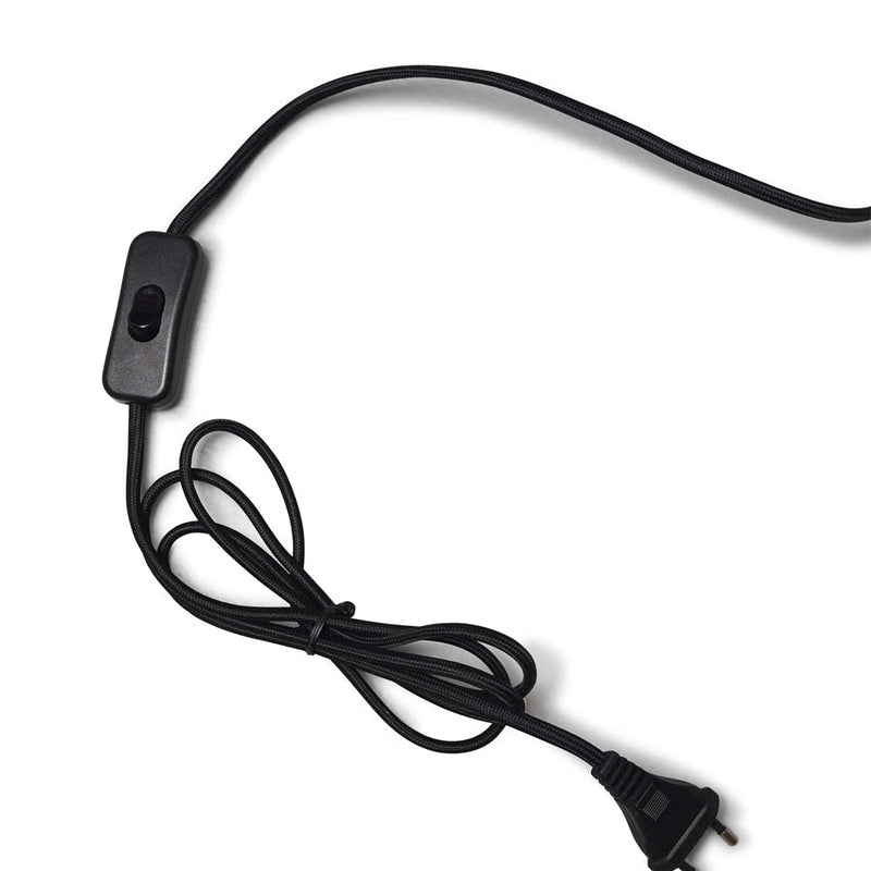 Lampe à Poser Kalahari Rotin et Lin Noir 65 cm