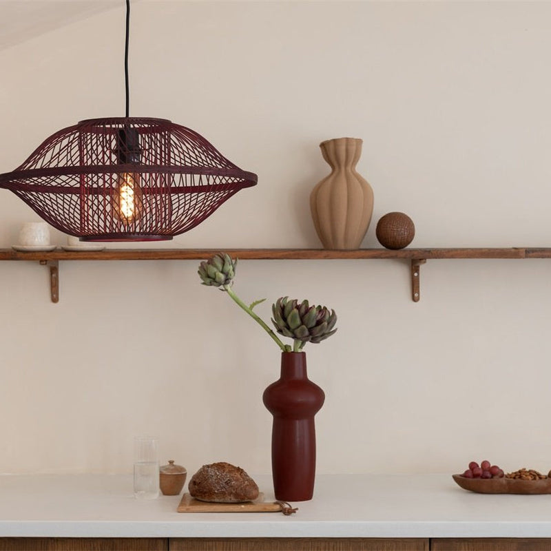 Suspension Maui Bambou Bordeaux 50 cm