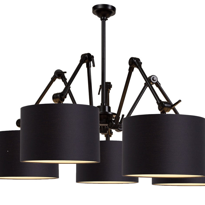 Suspension Amsterdam 5 Bras Tissu Noir 195 cm
