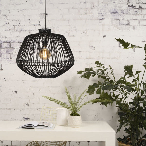 Suspension Madagascar Rotin Noir Ø60 cm