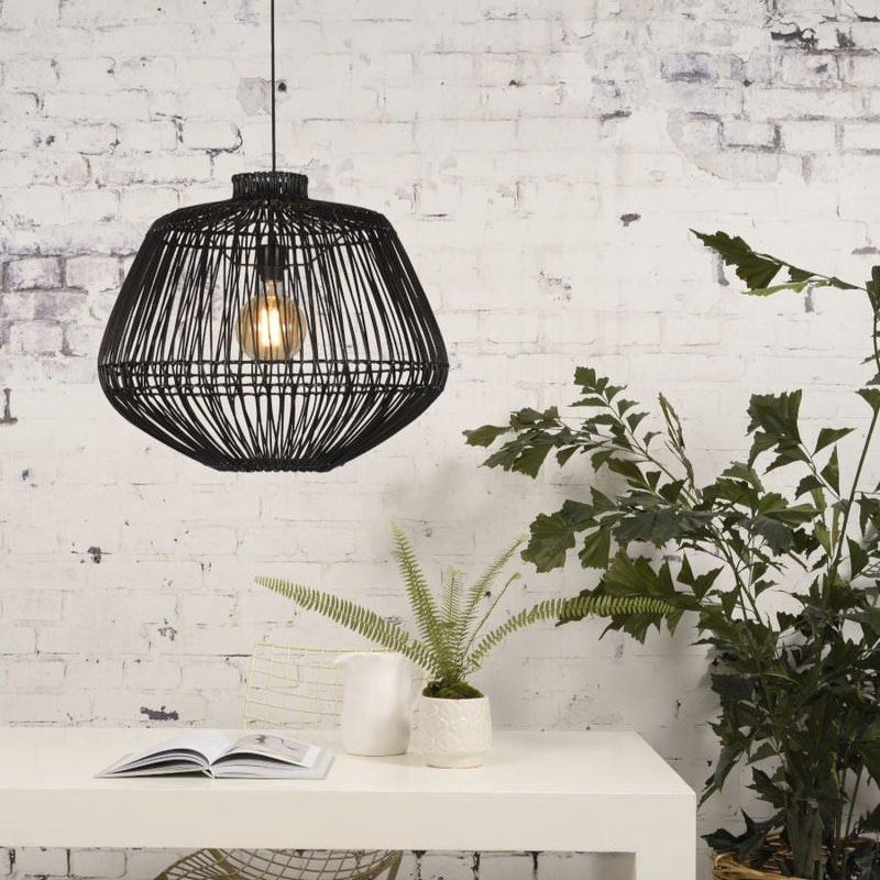 Suspension Madagascar Rotin Noir Ø60 cm