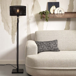 Lampadaire Java Straight Bambou Noir 128 cm
