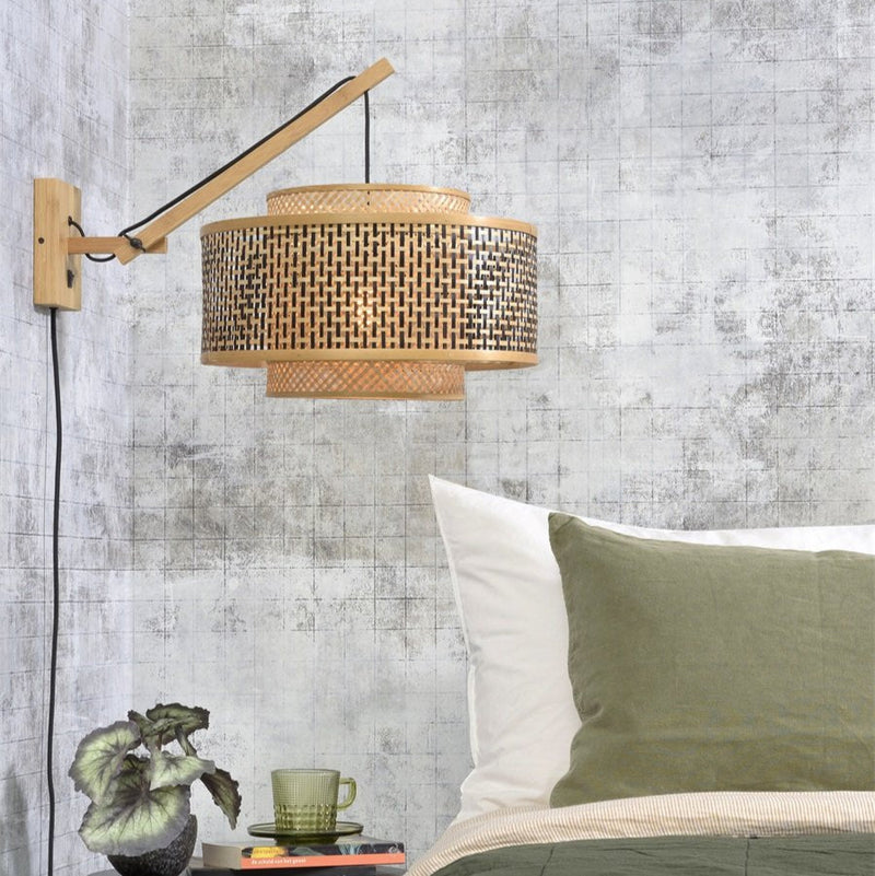 Applique Murale Bhutan Bambou Naturel et Noir 50 cm