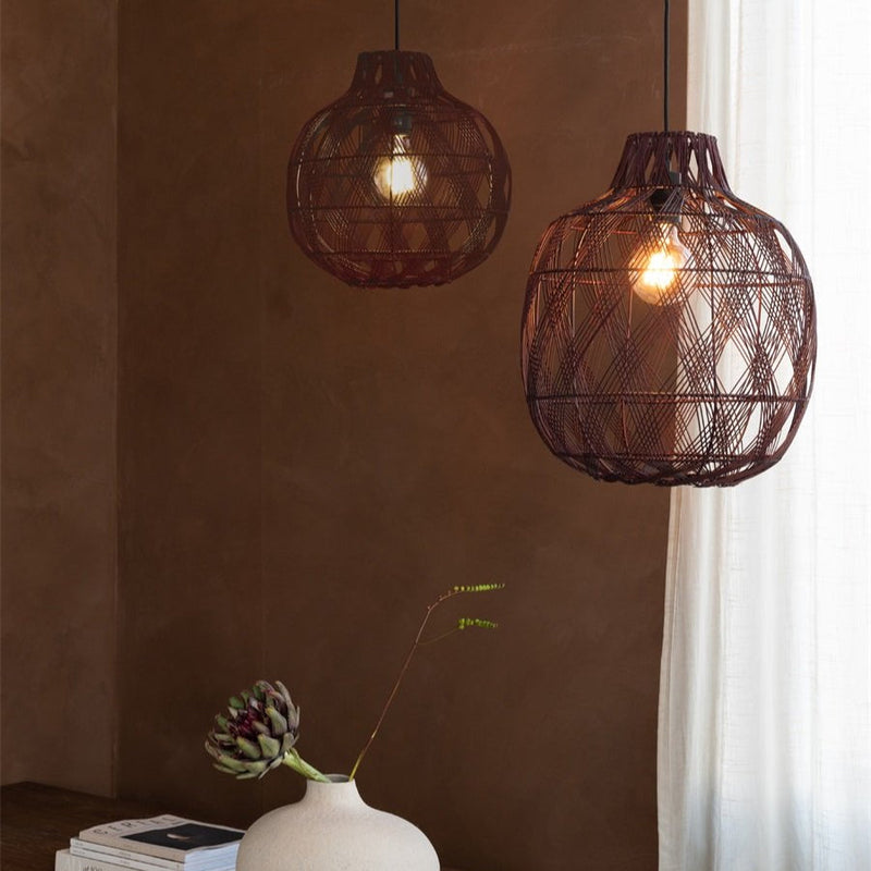 Suspension Mendoza Bambou Bordeaux 35 cm