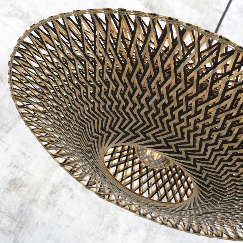 Lampadaire Bali Bambou Naturel et Noir 176 cm