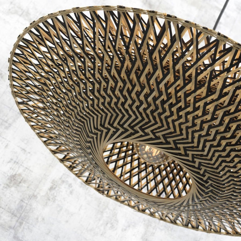 Lampadaire Bali Bambou Naturel et Noir