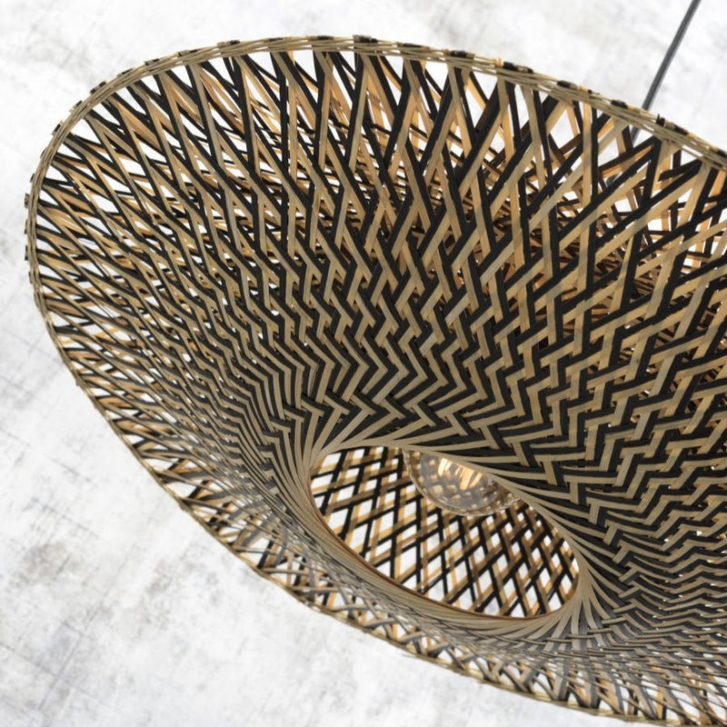 Lampadaire Bali Bambou Naturel et Noir 218 cm