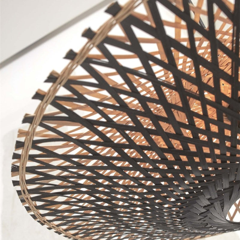 Plafonnier Kalimantan Bambou Noir et Naturel 87 cm