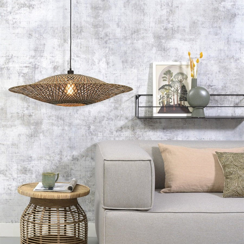 Suspension Bali Bambou Noir et Naturel 87 cm