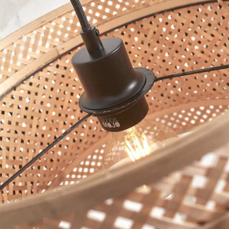 Lampadaire Bhutan Bambou Naturel et Noir 150 cm