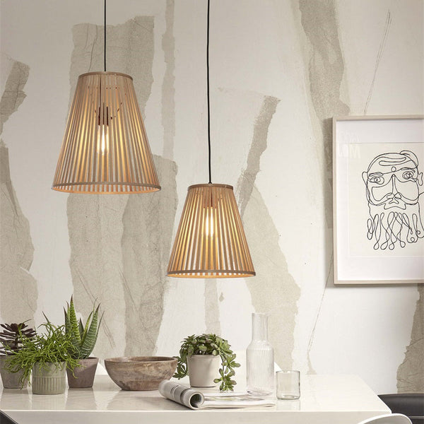 Suspension Merapi Bambou Naturel Évasée 40 cm