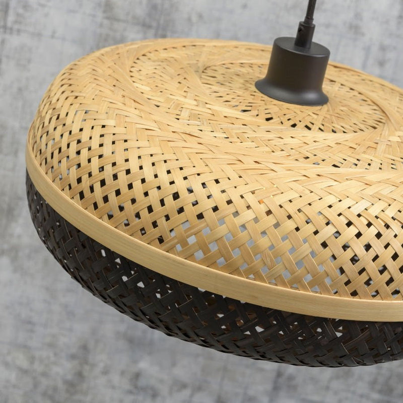 Suspension Palawan Bambou Noir et Naturel 60 cm