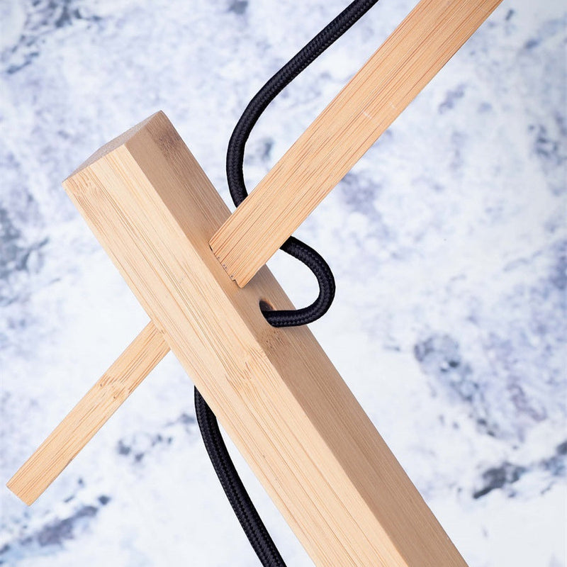 Lampadaire Bhutan Bambou Naturel et Noir 150 cm