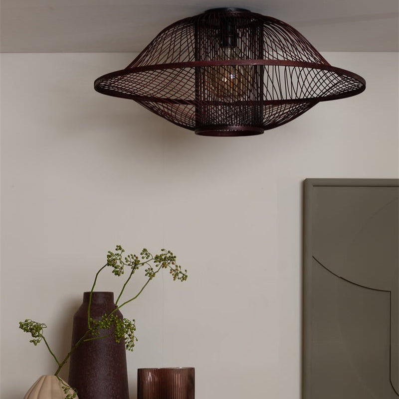 Suspension Maui Bambou Bordeaux 70 cm