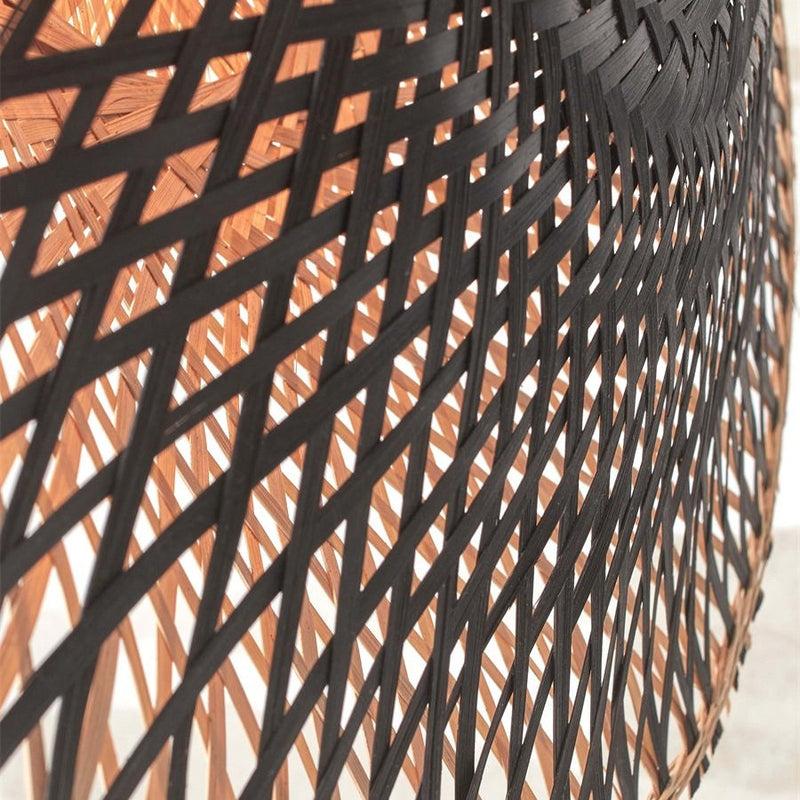Applique Murale Kalimantan Bambou Noir et Naturel 44 cm