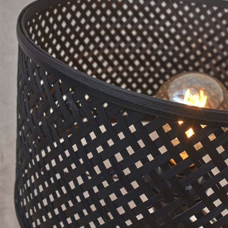 Lampadaire Java Straight Bambou Noir 128 cm
