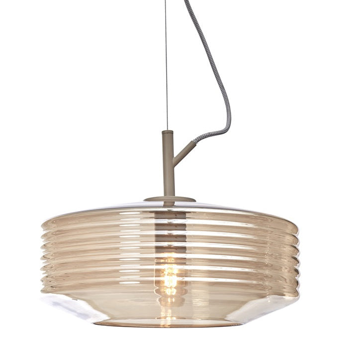 Suspension Verona Verre Strié Ambre Ø35 cm