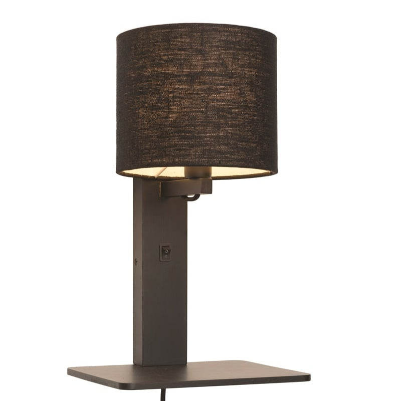 Applique Murale Andes Bambou et Écolin Noir 36 cm
