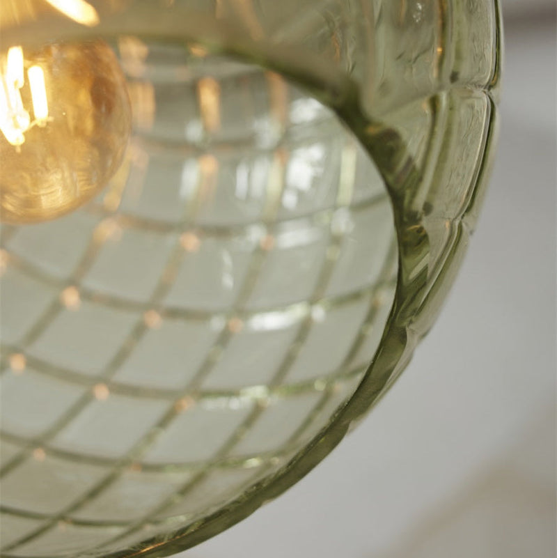 Suspension Venice Globe Verre Vert & Doré 22 cm