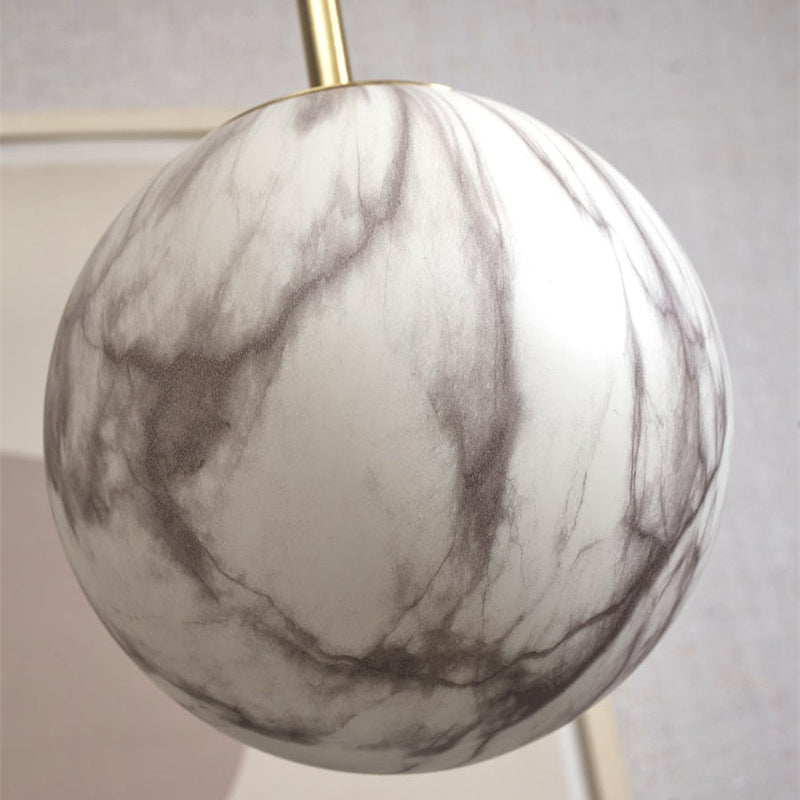 Suspension Globe Carrara Marbre Or S