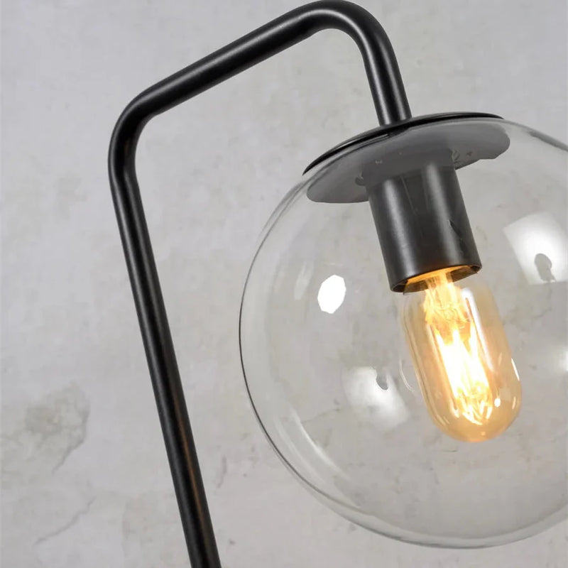 Lampe à Poser Warsaw Verre et Métal Noir