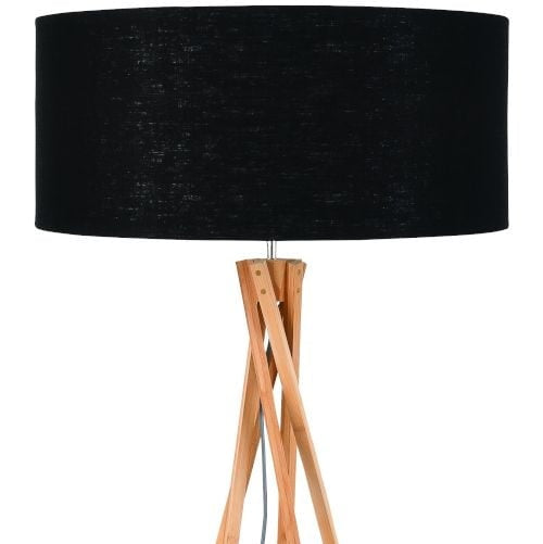 Lampadaire Kilimanjaro Bambou et Lin Noir 160 cm