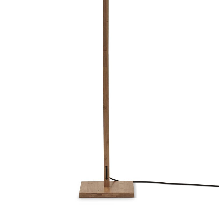 Lampadaire Java Droit Bambou Naturel et Noir 128 cm
