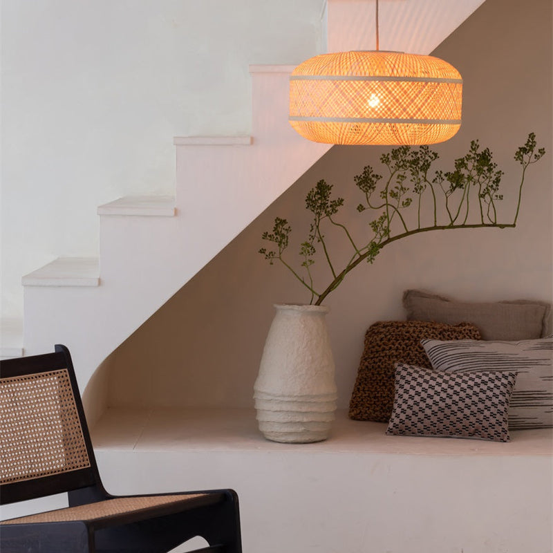 Suspension Langkawi Ronde Bambou Naturel 50 cm