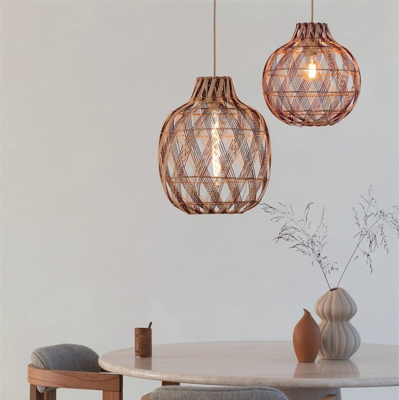 Suspension Mendoza Bambou Naturel et Brun 35 cm