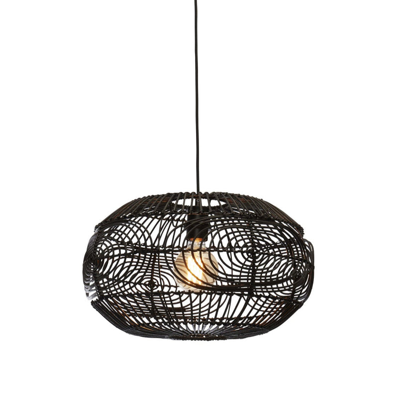 Suspension Madeira Rotin Noir 48 cm