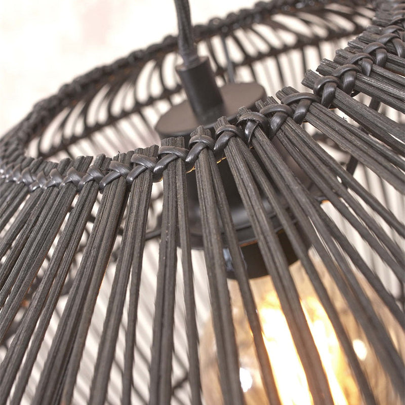 Suspension Zanzibar Rotin Noir 40 cm
