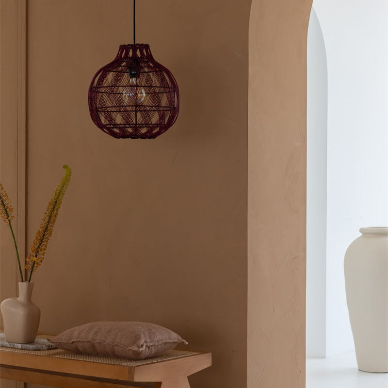 Suspension Mendoza Bambou Bordeaux 35 cm
