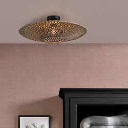 Plafonnier Bali Bambou Noir et Naturel 60 cm