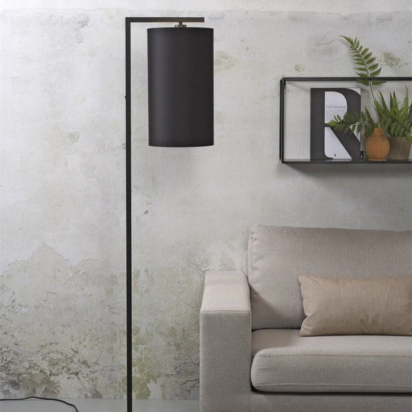 Lampadaire Boston Fer et Coton Noir 160 cm