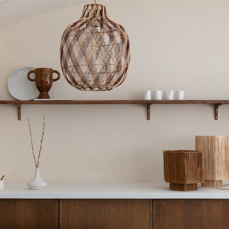 Suspension Mendoza Bambou Naturel et Brun 40 cm