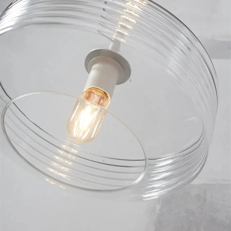 Suspension Verona Verre Strié Transparent Ø35 cm