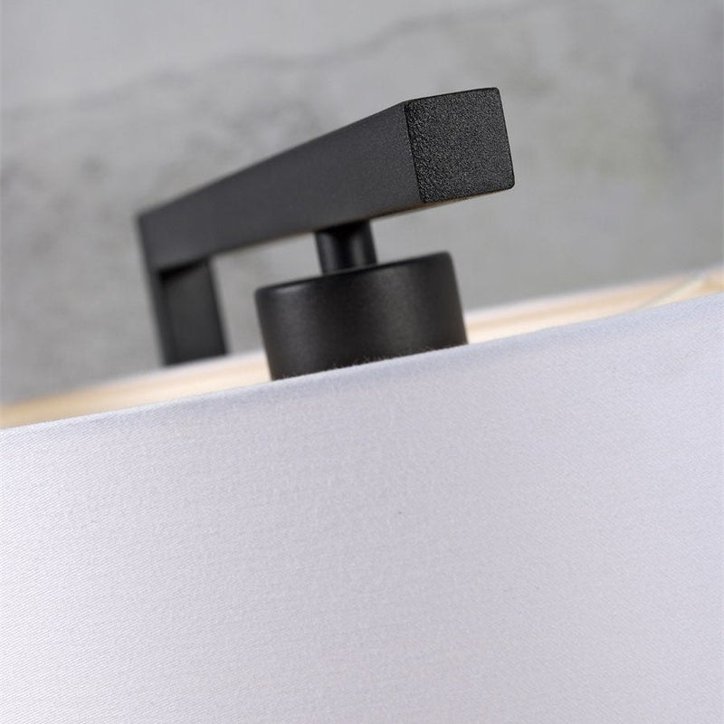 Lampadaire Boston Fer et Coton Noir 160 cm
