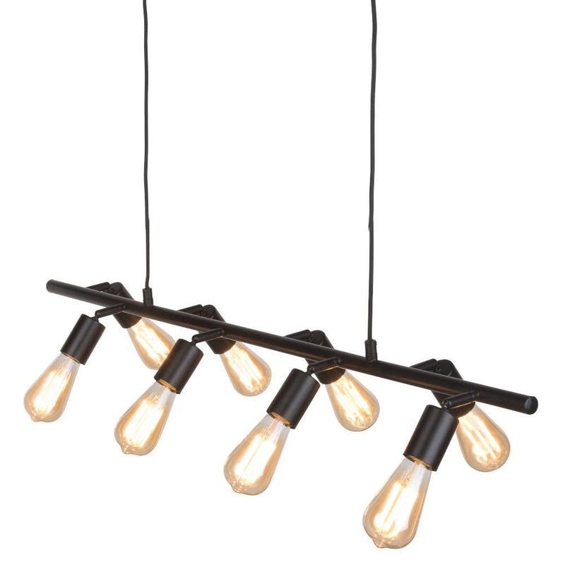Lustre Miami 8 Bras Fer Noir 105 cm