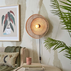Applique Murale Pantanal Herbe de Mer Noir et Naturel 45 cm