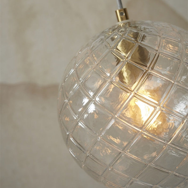 Suspension Venice Globe Verre Transparent & Doré 22 cm